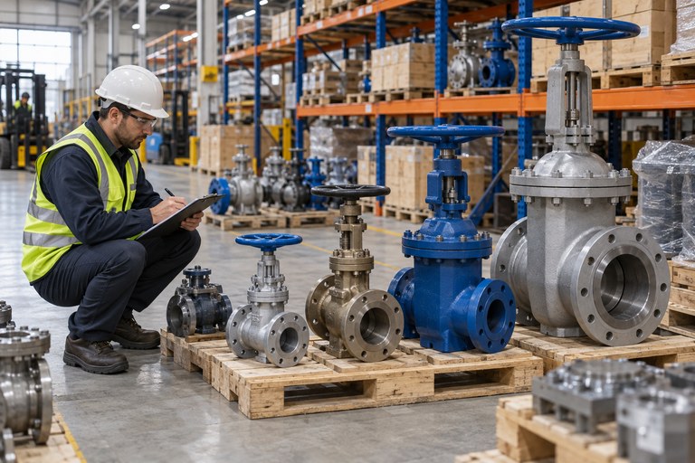 Specialista in un magazzino di valvole a saracinesca industriali